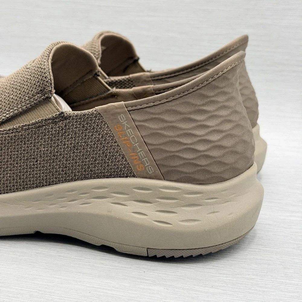 Skechers Slip Ins Men's 8 4E Extra Wide Loafers Taupe Memory Foam Ralven 204804